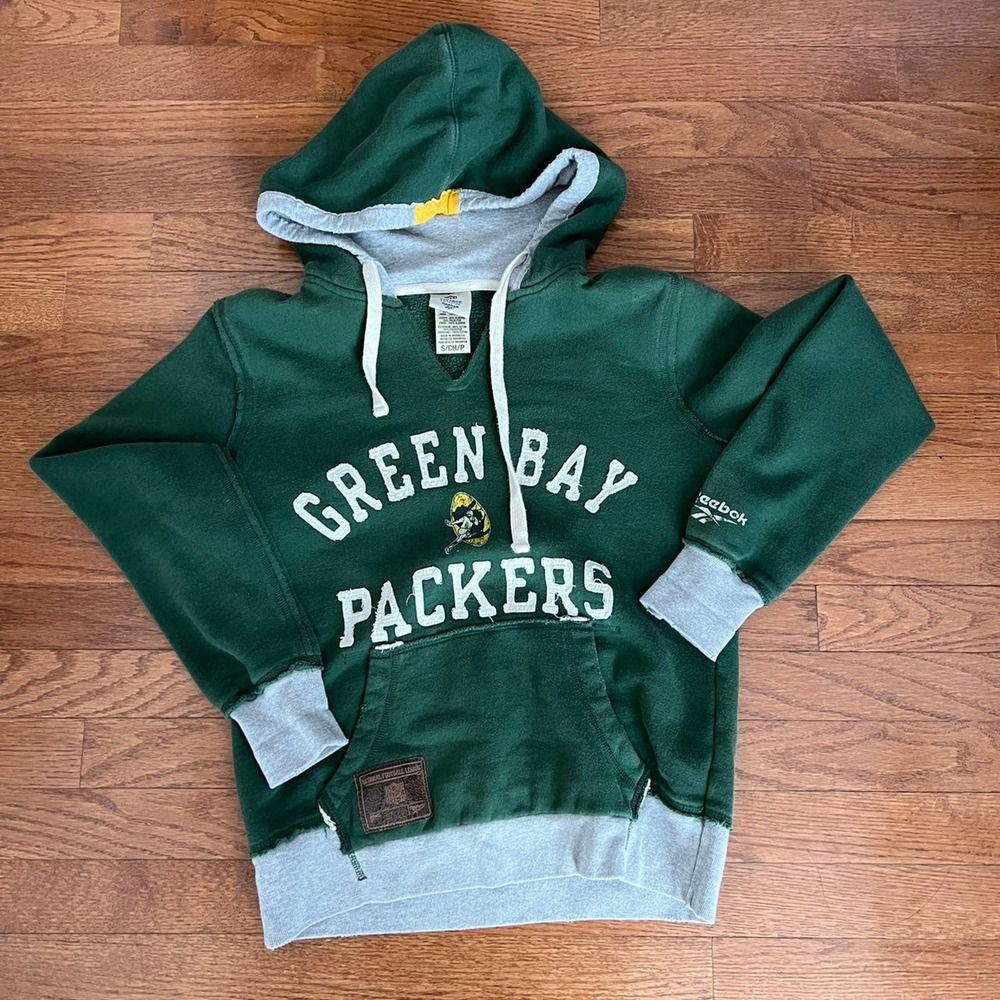 Womens Green Bay Packers Small Reebok Vintage Collection Hoodie Sweatshirt